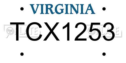 TCX1253 Virginia License Plate