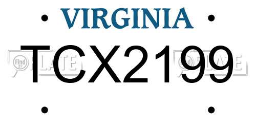 TCX2199 Virginia License Plate