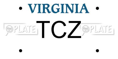 TCZ Virginia License Plate