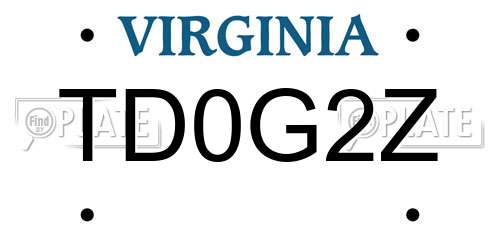 TD0G2Z Virginia License Plate