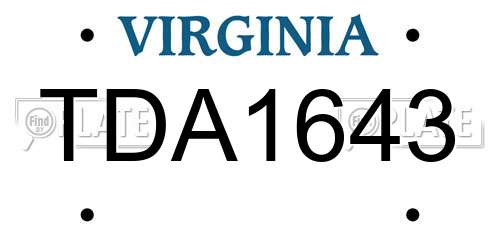TDA1643 Virginia License Plate