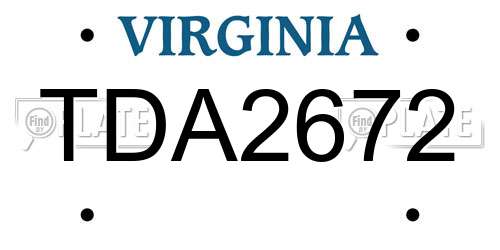 TDA2672 Virginia License Plate