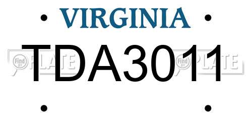 TDA3011 Virginia License Plate