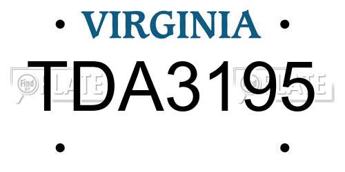 TDA3195 Virginia License Plate