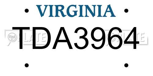 TDA3964 Virginia License Plate