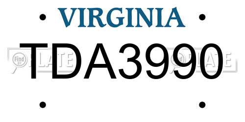 TDA3990 Virginia License Plate
