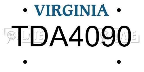 TDA4090 Virginia License Plate