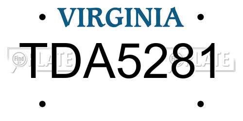 TDA5281 Virginia License Plate