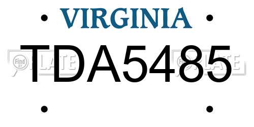 TDA5485 Virginia License Plate