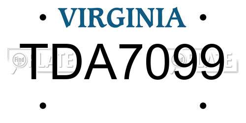 TDA7099 Virginia License Plate
