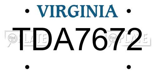 TDA7672 Virginia License Plate