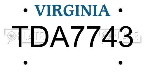 TDA7743 Virginia License Plate