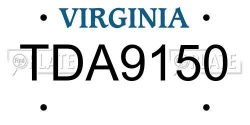 TDA9150 Virginia License Plate