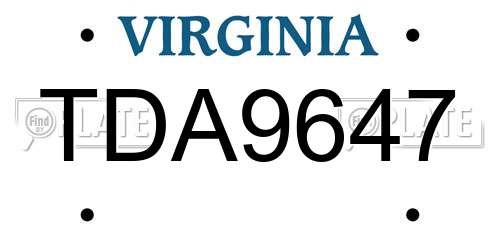TDA9647 Virginia License Plate