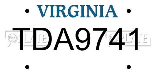 TDA9741 Virginia License Plate