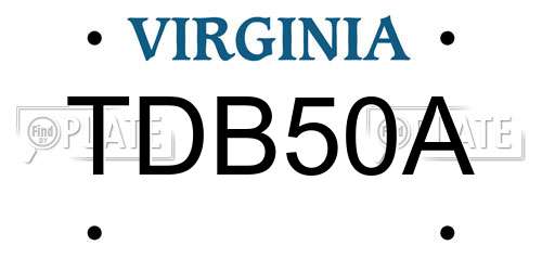 TDB50A Virginia License Plate