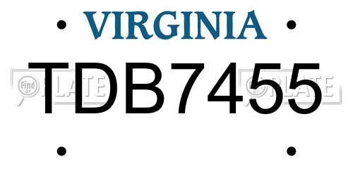 TDB7455 Virginia License Plate