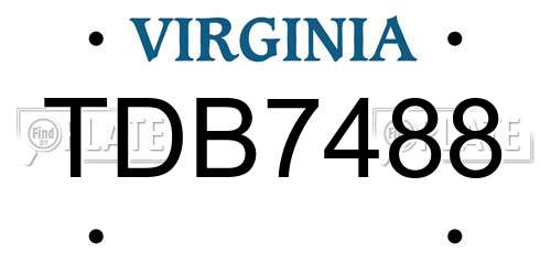 TDB7488 Virginia License Plate