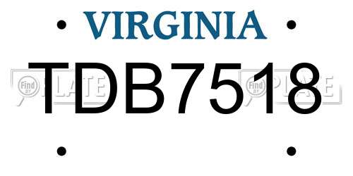 TDB7518 Virginia License Plate