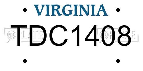 TDC1408 Virginia License Plate