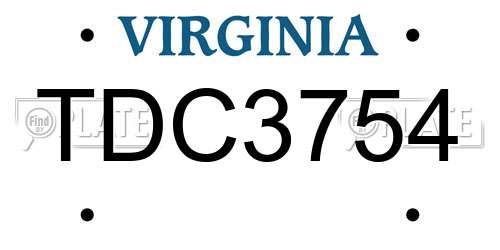 TDC3754 Virginia License Plate