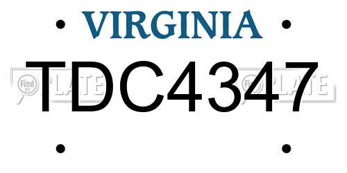 TDC4347 Virginia License Plate