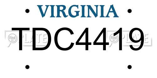 TDC4419 Virginia License Plate
