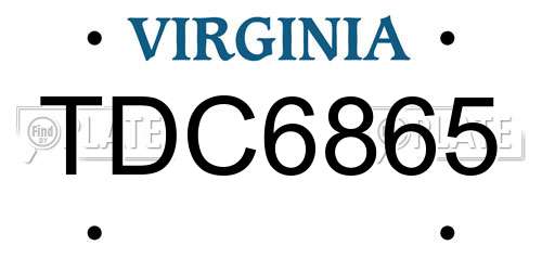 TDC6865 Virginia License Plate