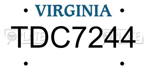 TDC7244 Virginia License Plate