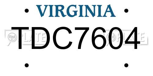TDC7604 Virginia License Plate