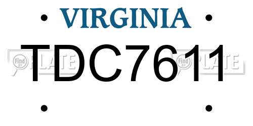 TDC7611 Virginia License Plate