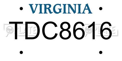TDC8616 Virginia License Plate