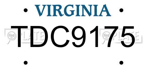 TDC9175 Virginia License Plate