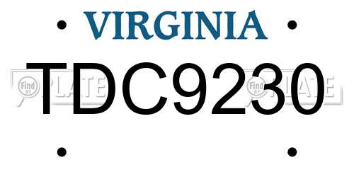TDC9230 Virginia License Plate