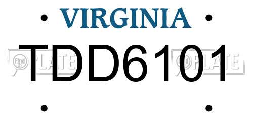 TDD6101 Virginia License Plate