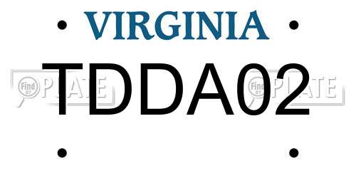 TDDA02 Virginia License Plate