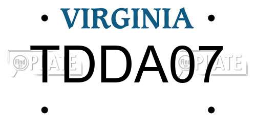 TDDA07 Virginia License Plate