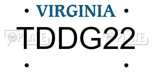 TDDG22 Virginia License Plate