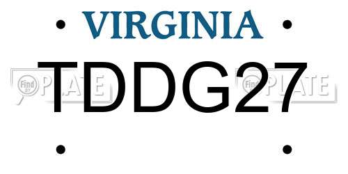 TDDG27 Virginia License Plate