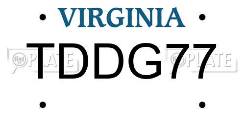 TDDG77 Virginia License Plate