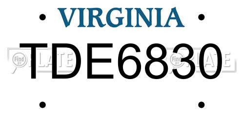 TDE6830 Virginia License Plate