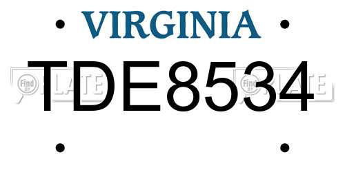 TDE8534 Virginia License Plate