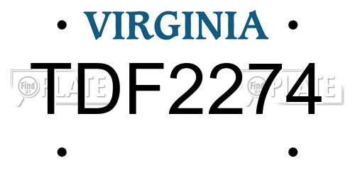 TDF2274 Virginia License Plate