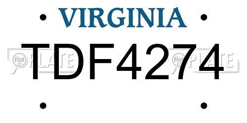 TDF4274 Virginia License Plate