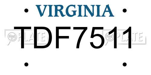 TDF7511 Virginia License Plate