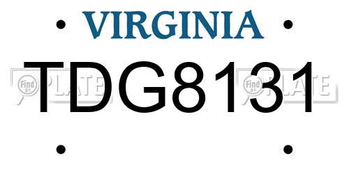 TDG8131 Virginia License Plate