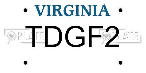 TDGF2 Virginia License Plate