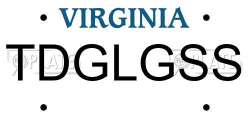 TDGLGSS Virginia License Plate