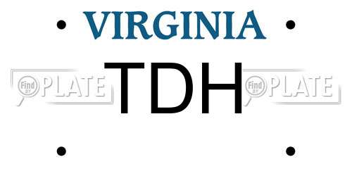 TDH Virginia License Plate