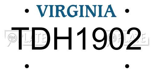TDH1902 Virginia License Plate